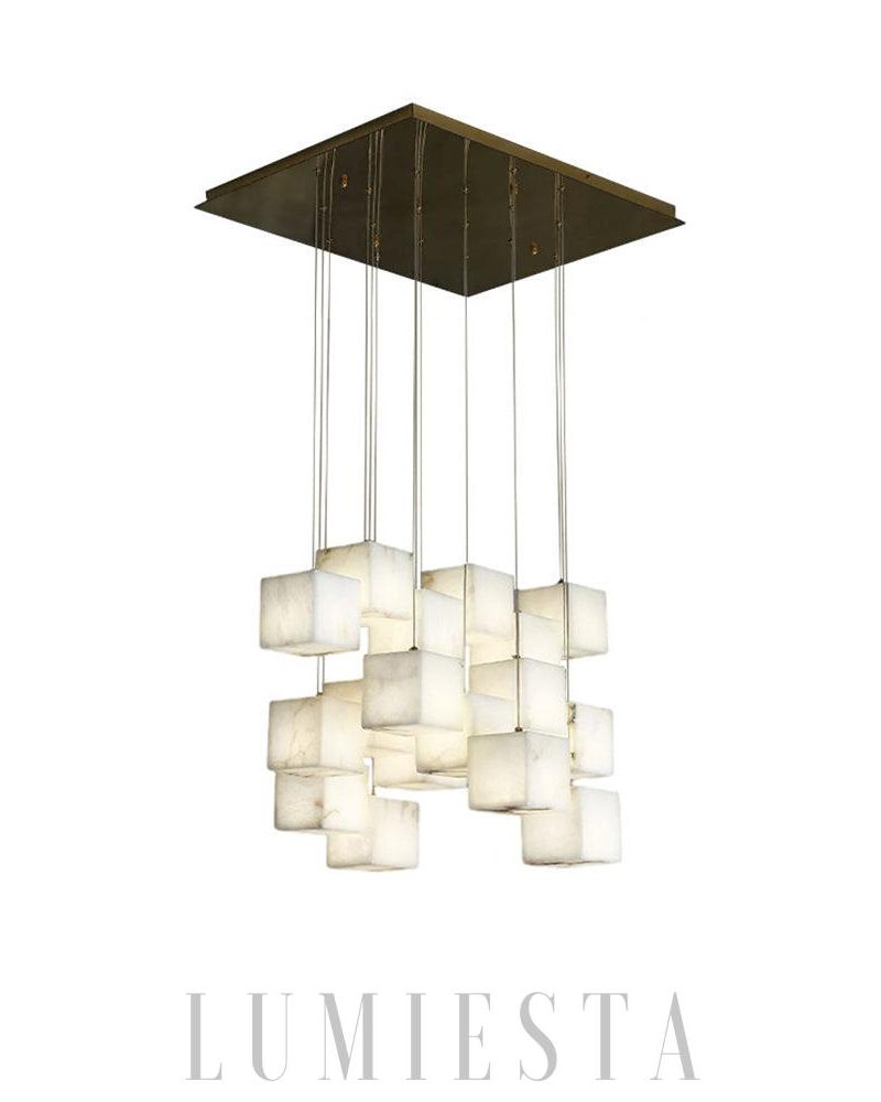 Unike - lampa wisząca w stylu nowoczesnym z alabastru