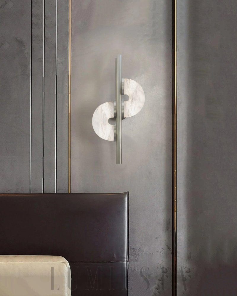 Lampa ścienna Alabaster Dolly z alabastru i metalu 30cm