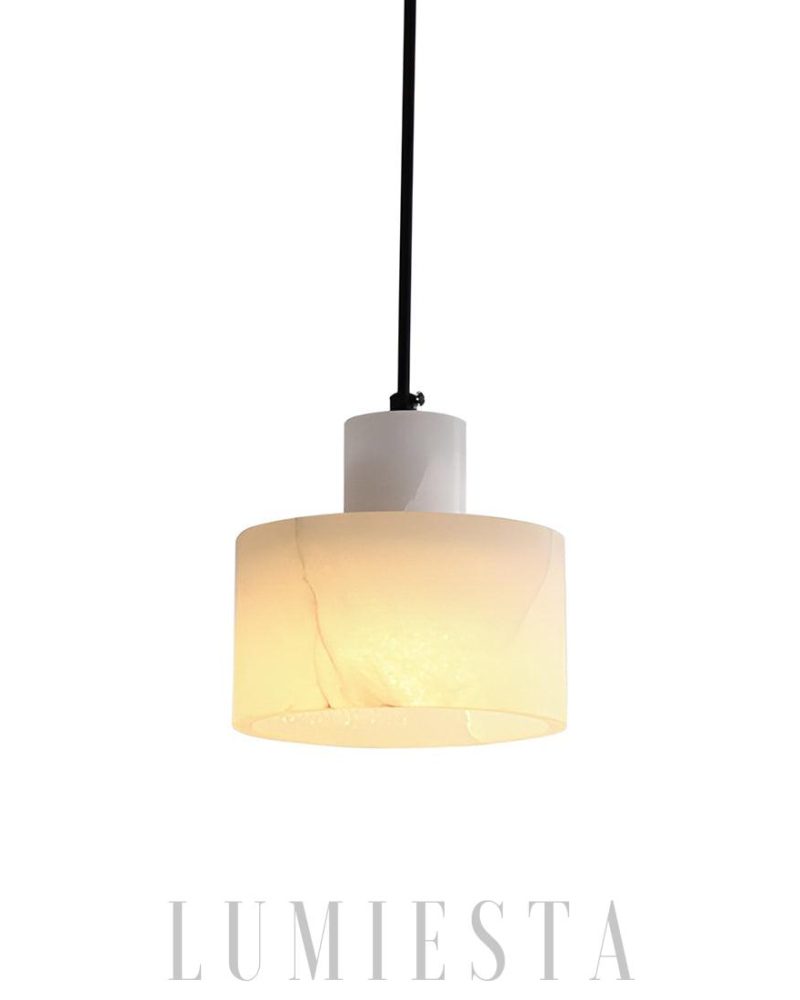 Lampa wisząca cylindryczna alabastrowa stylowa do wnętrz