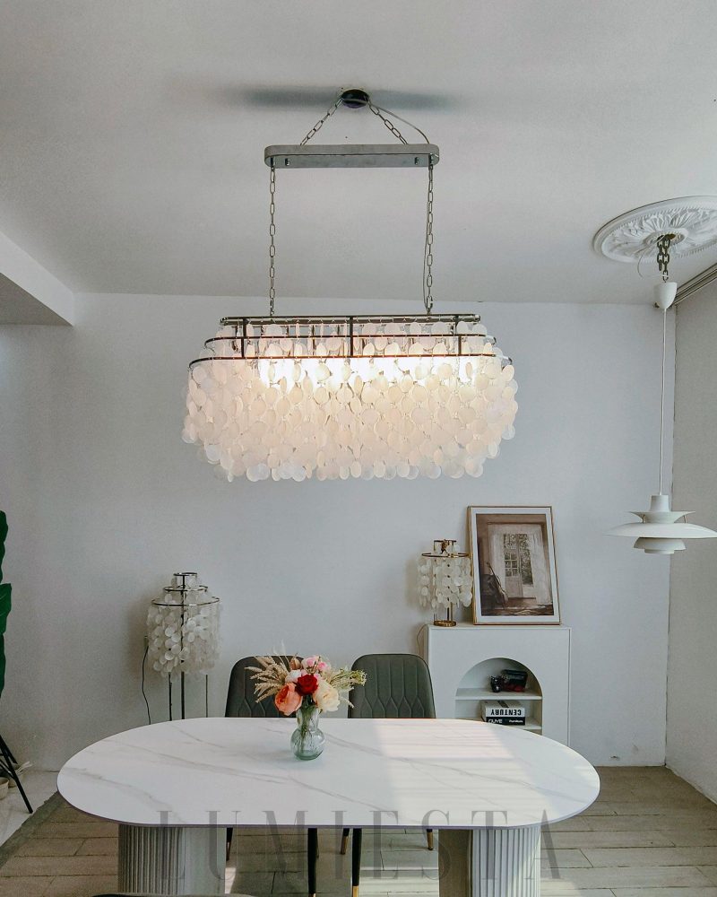 Lampa wisząca muszla w kolorze złotym lub chromowanym