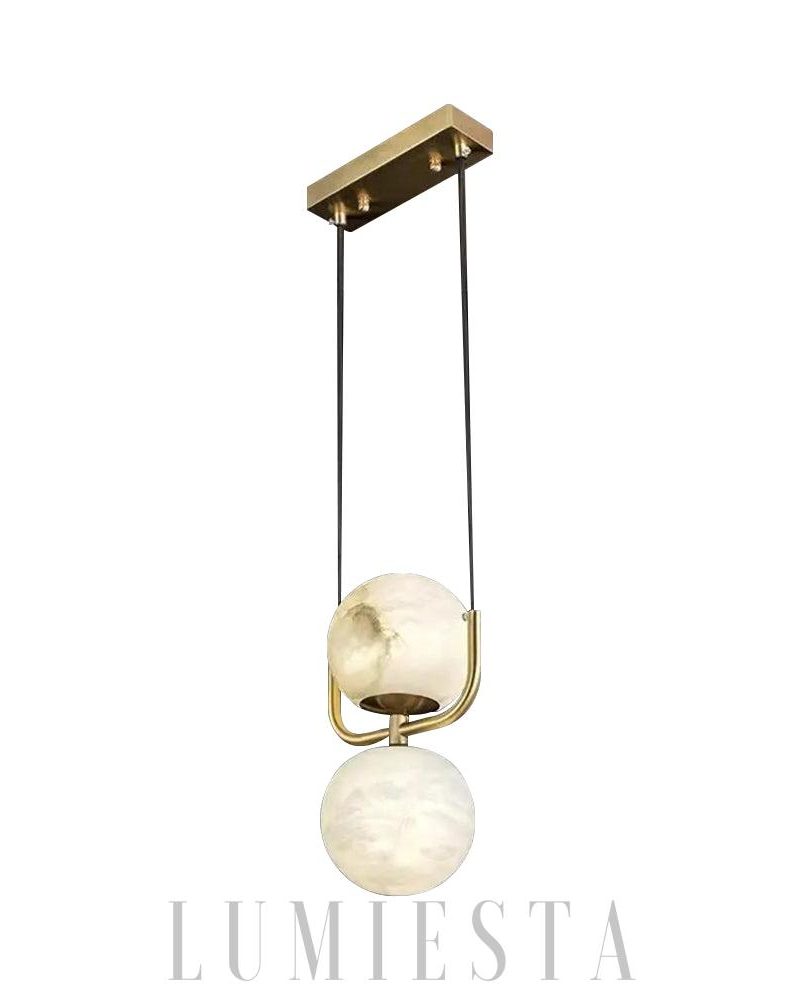 Lampa wisząca alabastrowa z mosiądzu styl nowoczesny 12cm