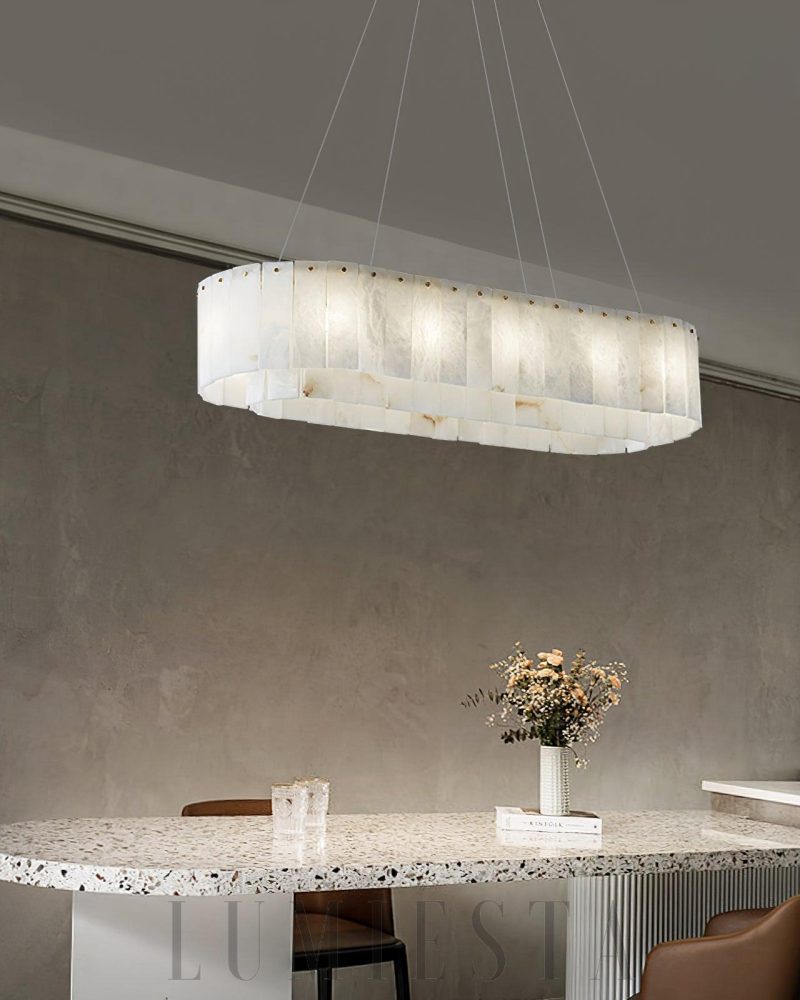 Lampa wisząca Pembridge Alabaster w złotym kolorze 100cm 120cm