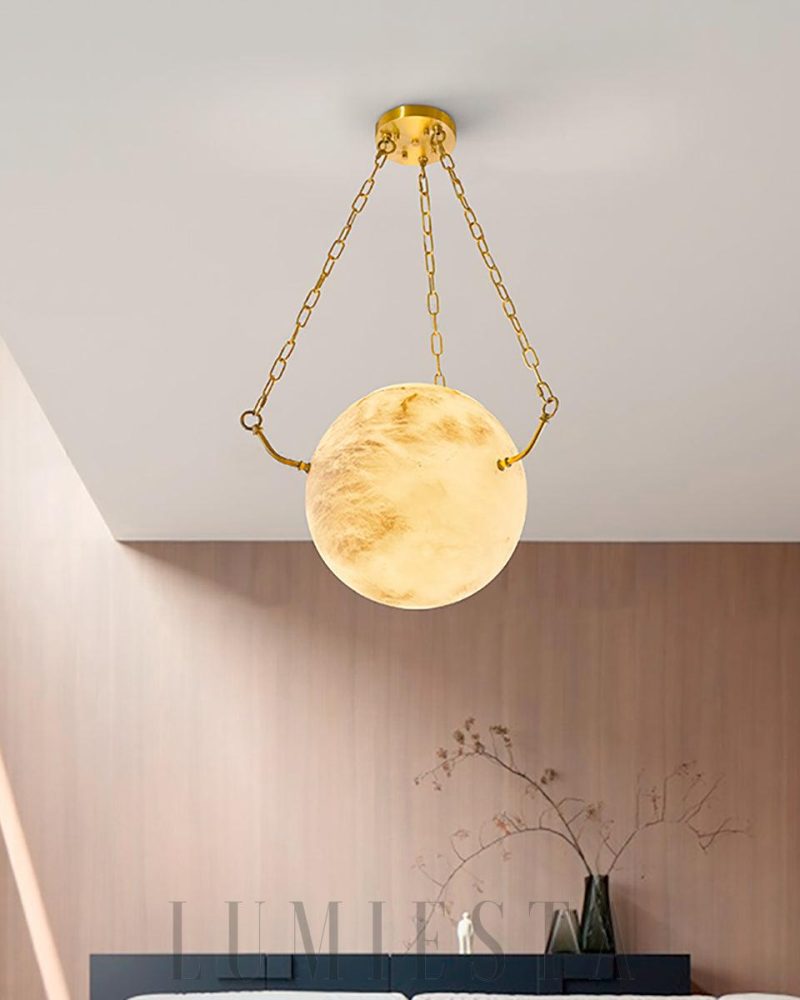 Lampa wisząca Sphere Atlas z alabastru w stylu nowoczesnym