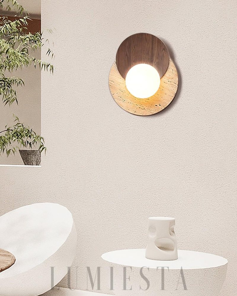 Lampa ścienna Lunar Eclipse z travertynu w stylu nowoczesnym