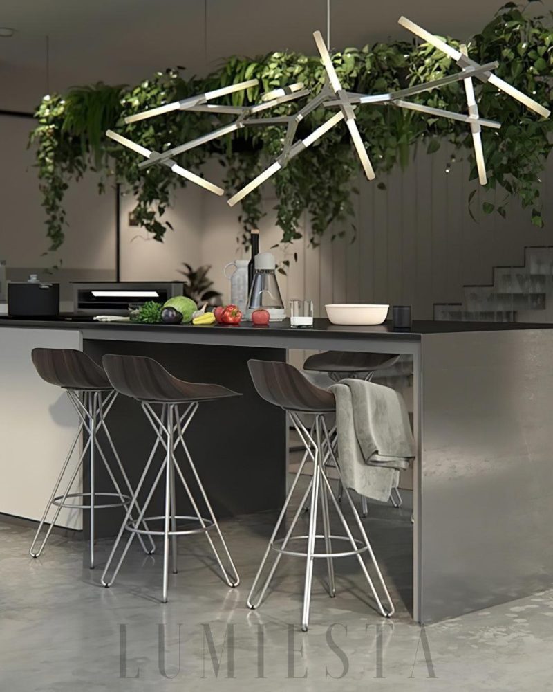 Lampa wisząca Hash w stylu liniowym z różnymi kolorami i rozmiarami