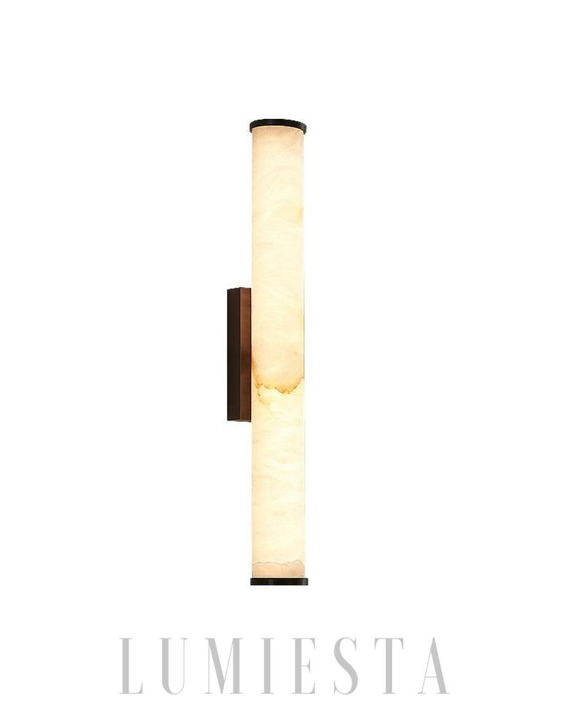 Lampa ścienna cylindryczna Alabaster Callisto w kolorze czarnym i białym