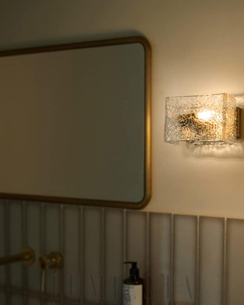 Lampa ścienna przezroczysta kwadratowa z wzorem wody 20cm