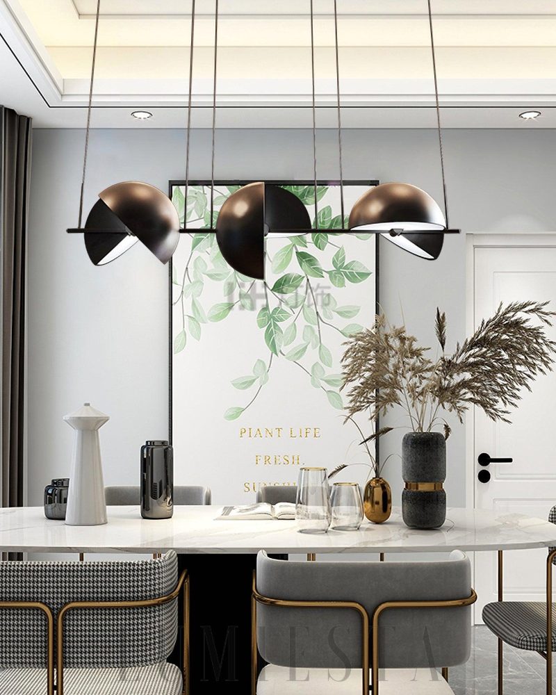 Lampa wisząca Trapeze Triplette w czarnym stylu nowoczesnym