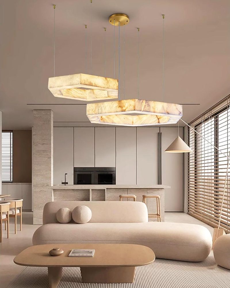 Alabastero - lampa wisząca w kształcie heksagonu