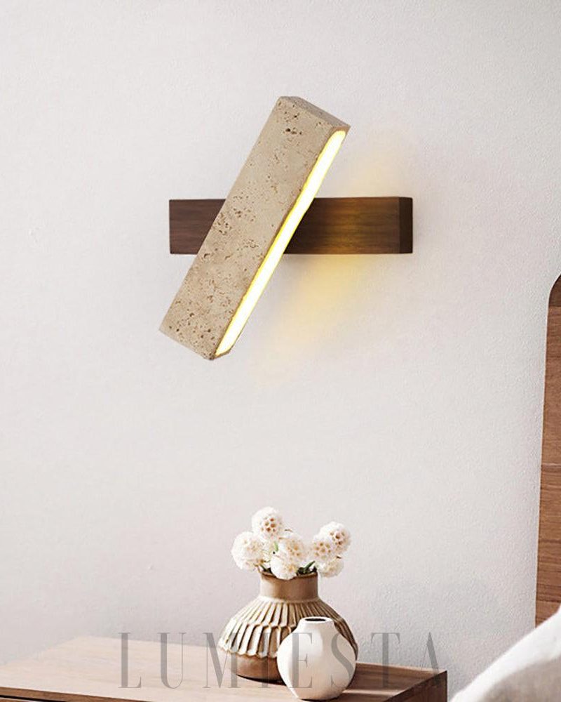 Lampa ścienna Rectangle Tonya z travertynu w stylu nowoczesnym