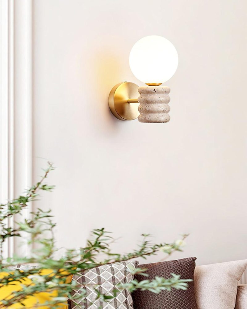 Lampa Ścienna Travertine Romus w Stylu Minimalistycznym Beżowa