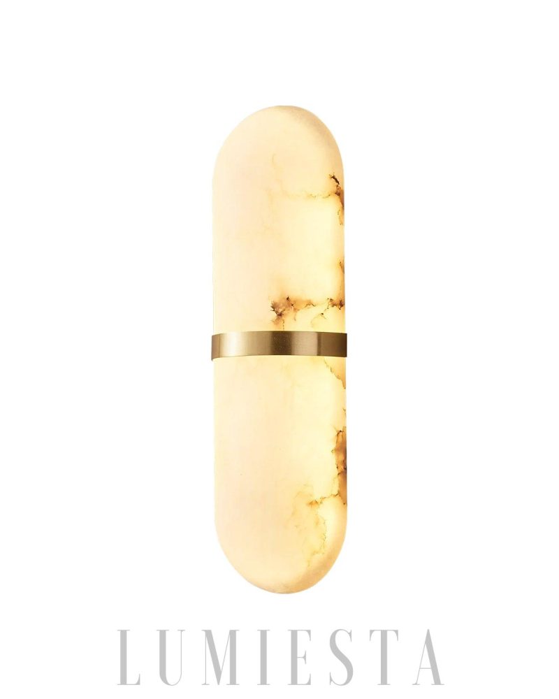 Lampa ścienna Melange Pill Alabaster w kształcie pigułki