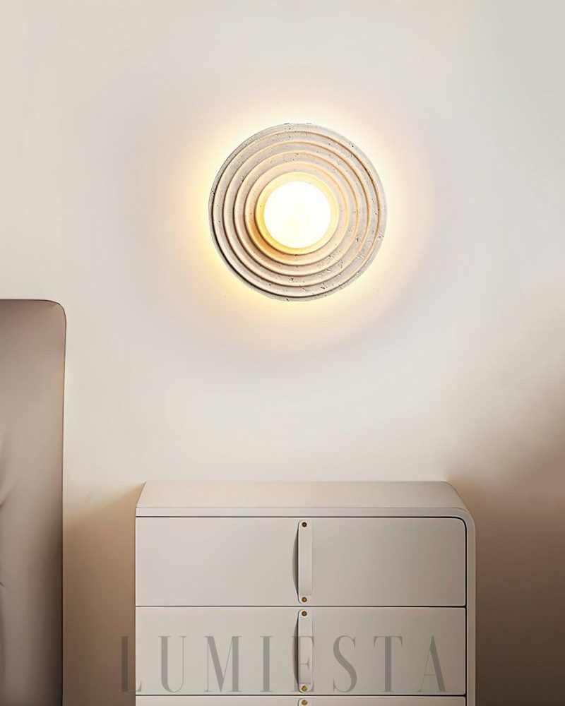 Lampa ścienna z okrągłymi pierścieniami w kolorze beżowym 33cm