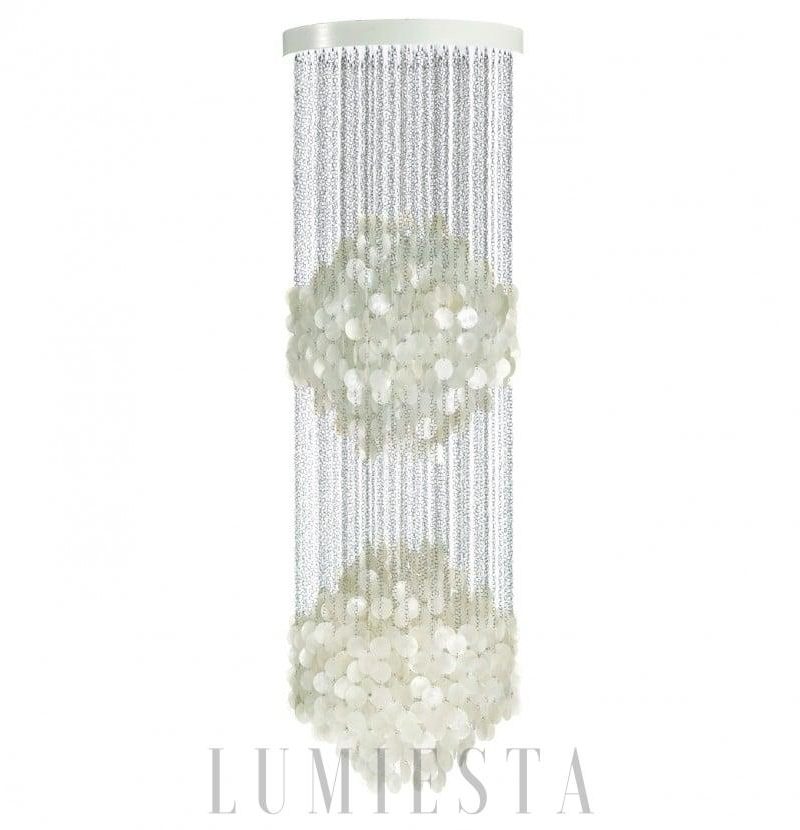 Lampa wisząca muszelkowa w chromie różne rozmiary 60 100 150 cm