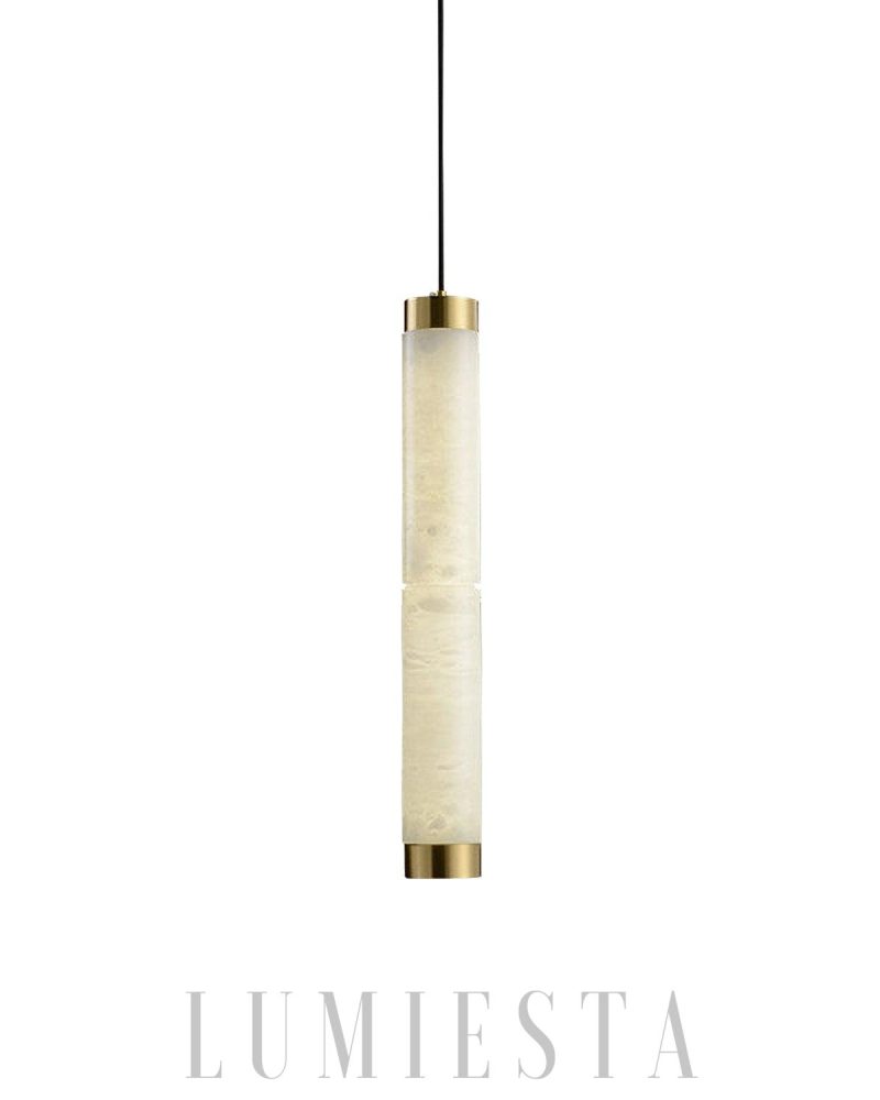 Lampa wisząca Strip Alabaster w eleganckim stylu marmurowym