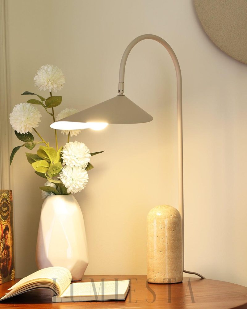 Lampa stołowa Arum Duckbill w stylu nowoczesnym czarna beżowa