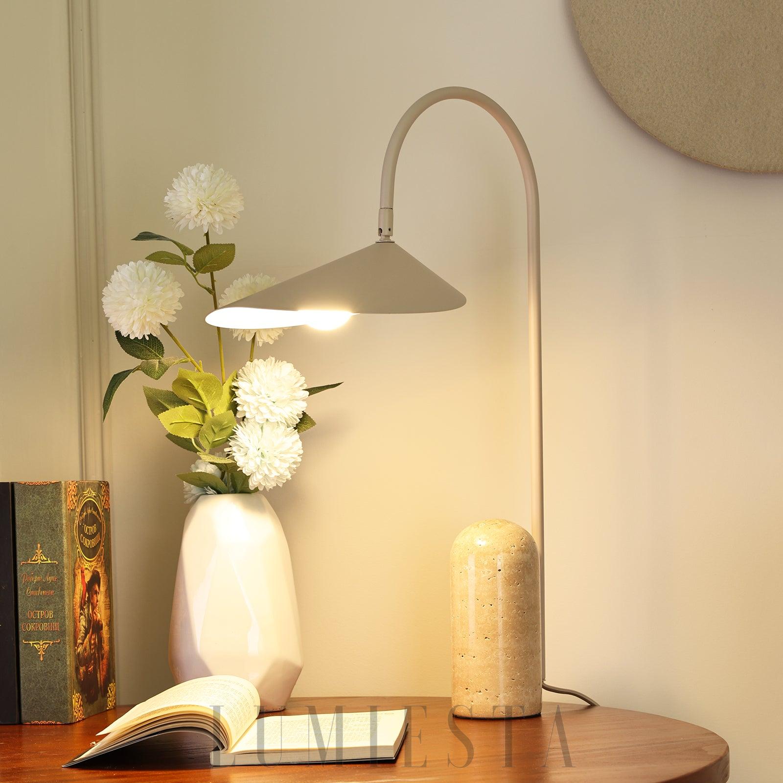 Lampa stołowa Arum Duckbill w stylu nowoczesnym czarna beżowa