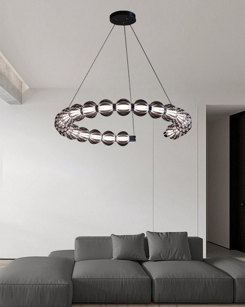 Lampa wisząca Amulet Chandelier A srebrna w różnych rozmiarach