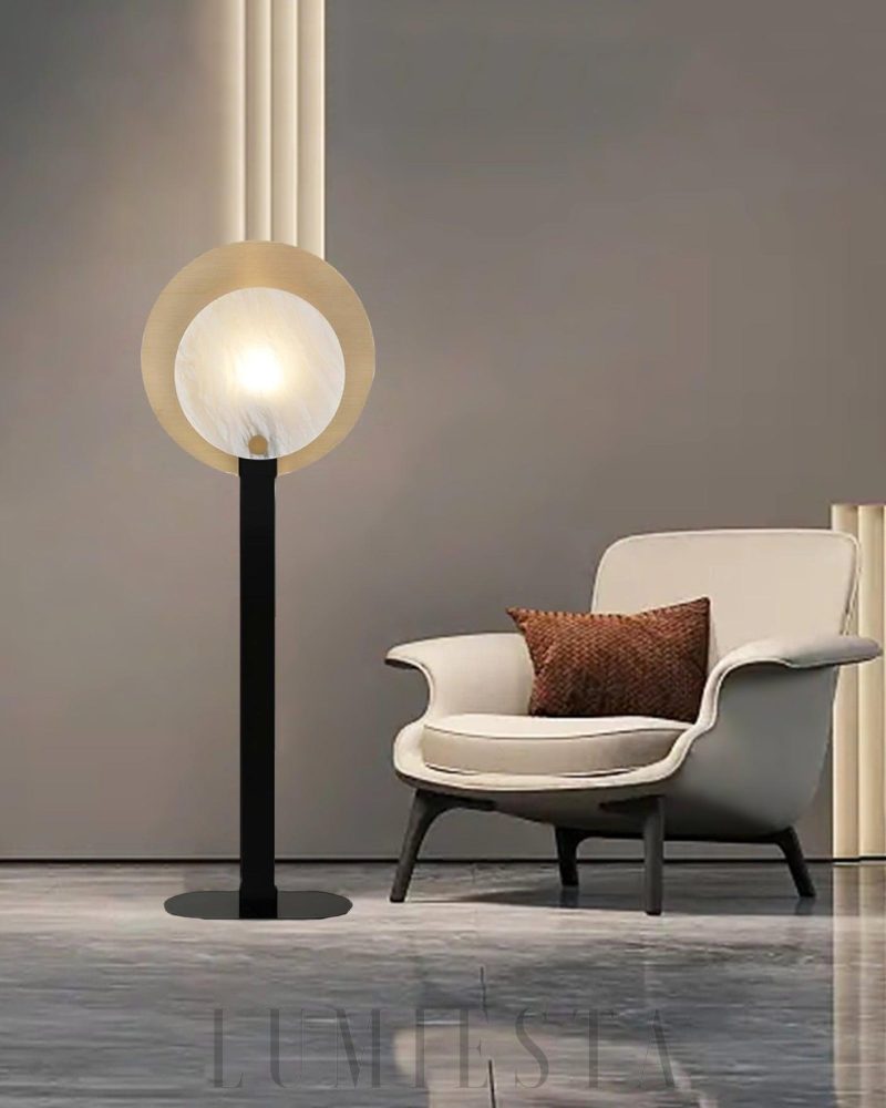 Lampa podłogowa Alabaster Altai w stylu nowoczesnym 50cm 140cm