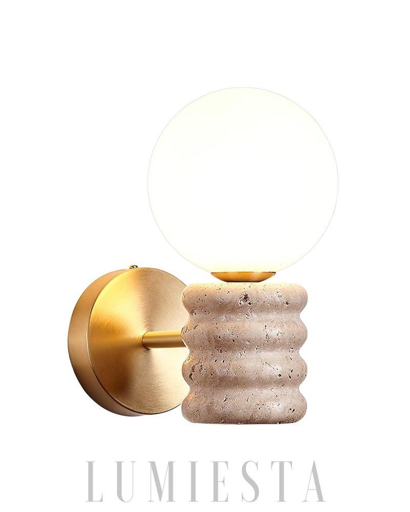 Lampa Ścienna Travertine Romus w Stylu Minimalistycznym Beżowa