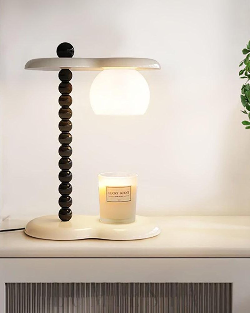 Lampa stołowa Everalda z podgrzewaczem świec w stylu nowoczesnym