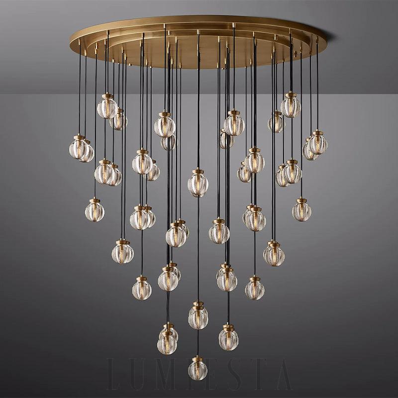 Lampa wisząca Fantasy Pearl Ball okrągła mosiądz czarna nikiel 157cm