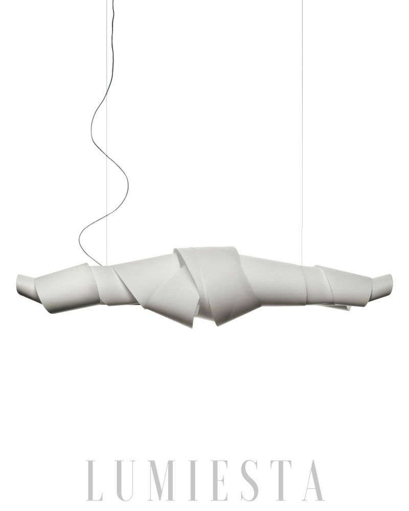 Lampa wisząca Caterpillar w białym kolorze styl nowoczesny