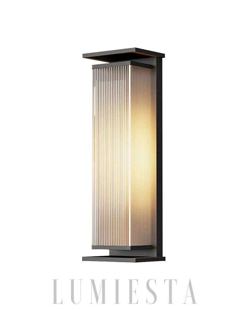Nowoczesna prostokątna lampa ścienna do ogrodu czarna LED