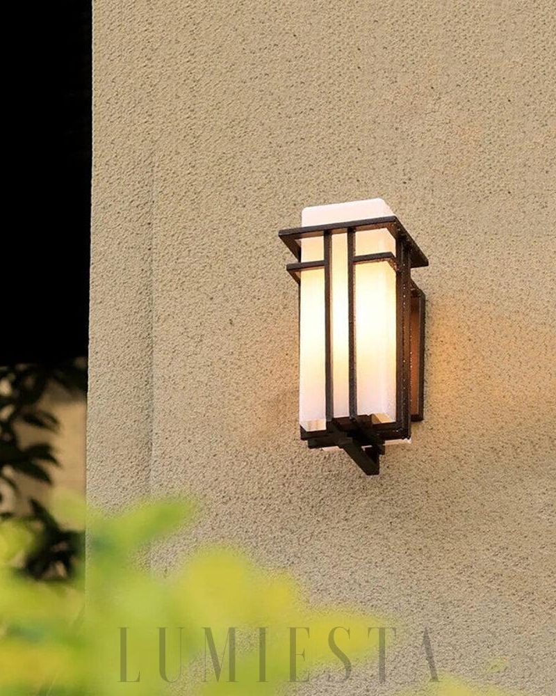 Lampa ścienna zewnętrzna Glass Linden czarna elegancka 18cm 21cm