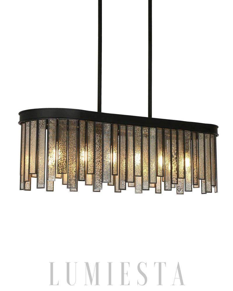 Luksusowy żyrandol z kolorowego szkła czarny 71.5cm