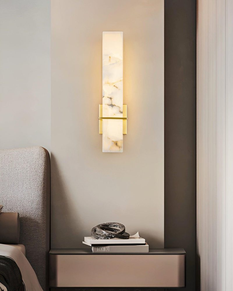 Lampa ścienna Alabaster Milan złota i biała styl nowoczesny 48cm