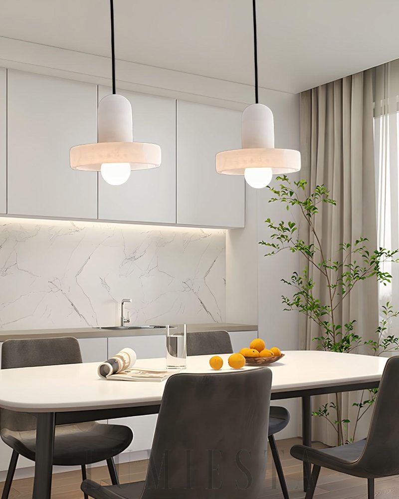 Lampa Wisząca Carrara w Białym Alabastrze Styl Nowoczesny