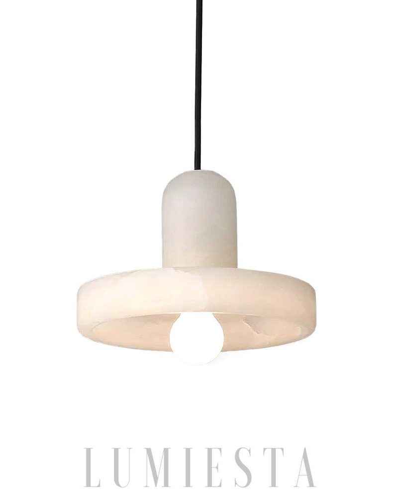 Lampa Wisząca Carrara w Białym Alabastrze Styl Nowoczesny