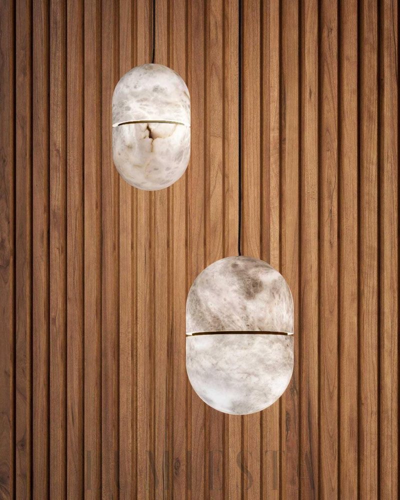 Lampa wisząca YUM w stylu minimalistycznym z alabastru