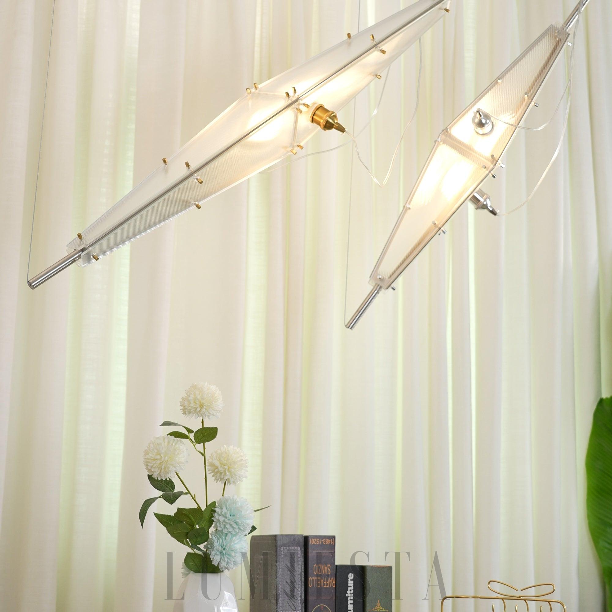 Lampa wisząca Fragment w stylu nowoczesnym z chromem i złotem