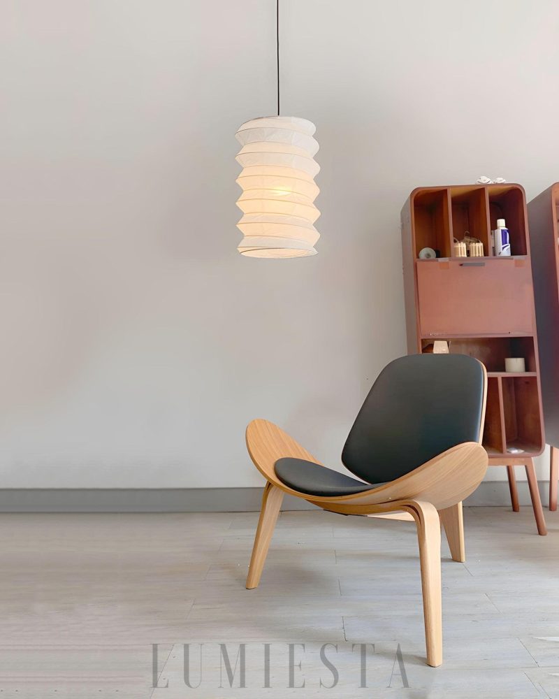 Lampa wisząca Akari 31N z papieru w kształcie cylindrycznym