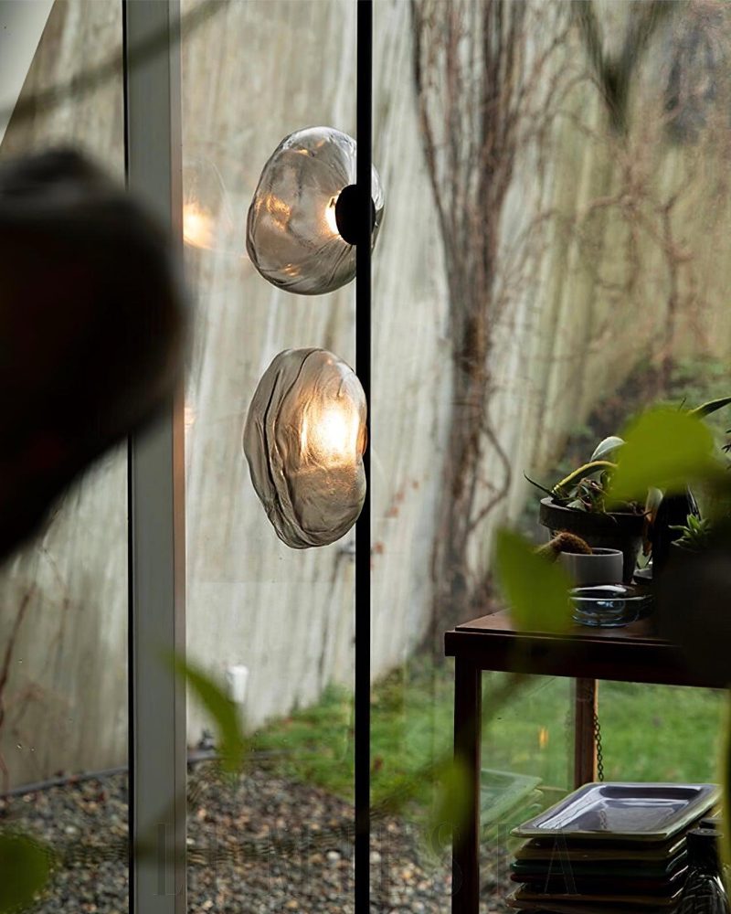 Lampa Podłogowa Szklane Płatki Złota Przezroczysta 3 Głów 180cm