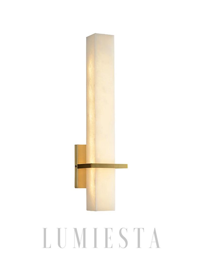 Lampa ścienna Alabaster Milan złota i biała styl nowoczesny 48cm