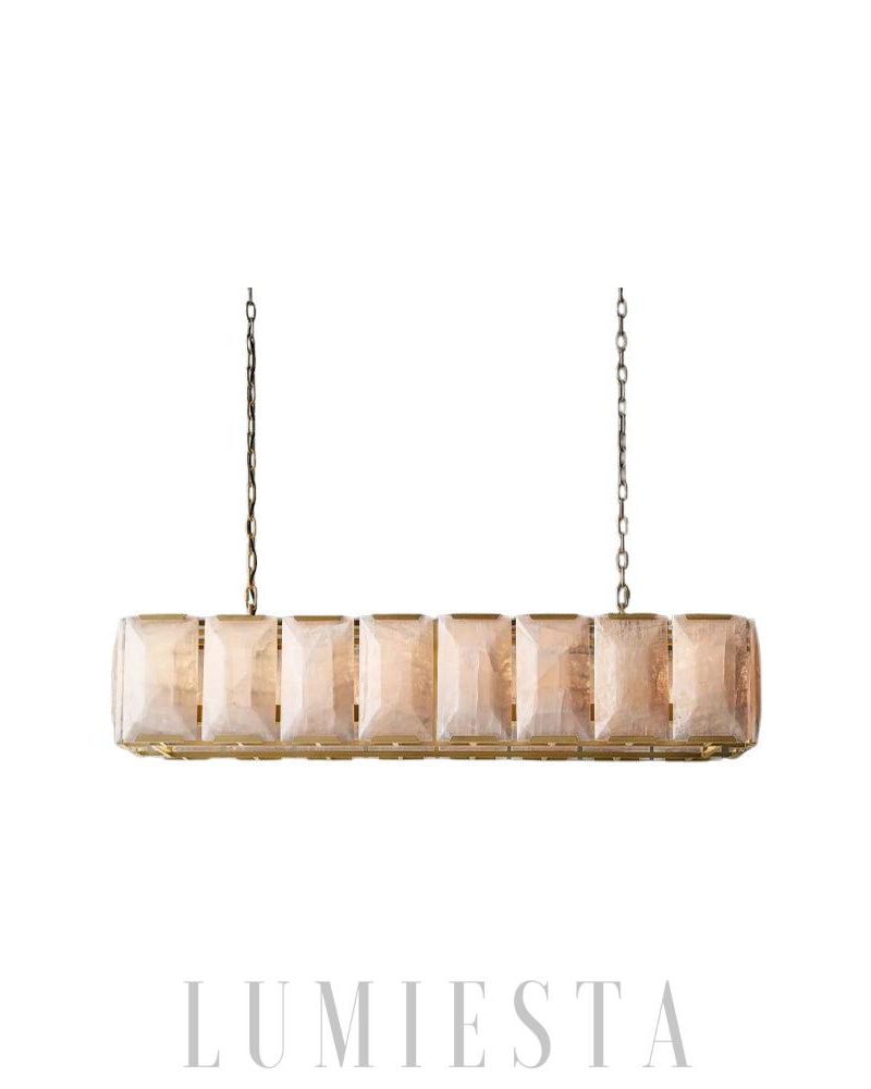 Lampa wisząca Harson Calcite prostokątna 54 cali mosiądz czarny stal