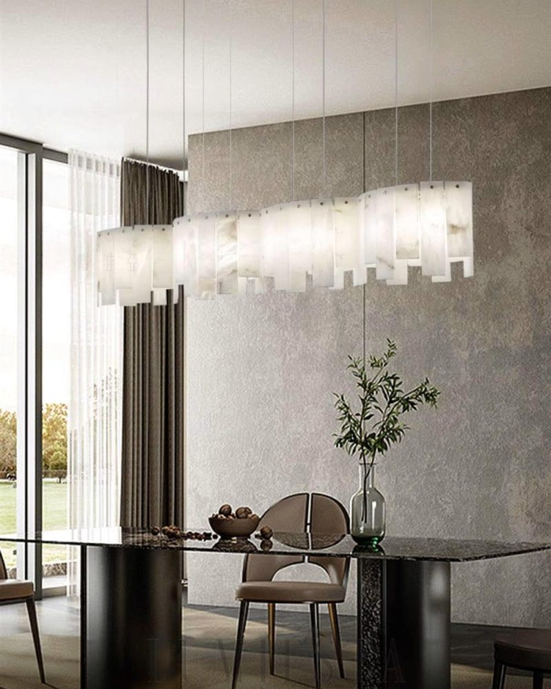 Lampa wisząca Alabaster w nowoczesnym stylu z alabastrowymi panelami