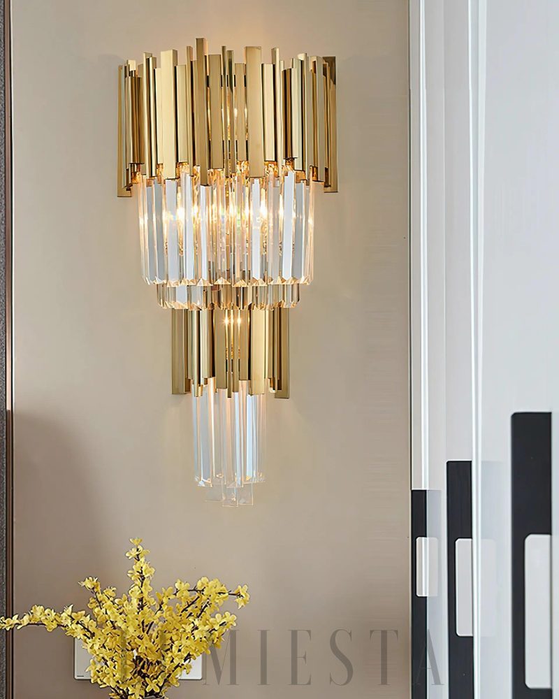 Lampa ścienna Bourbons Grand w złotym kolorze 30x60 cm