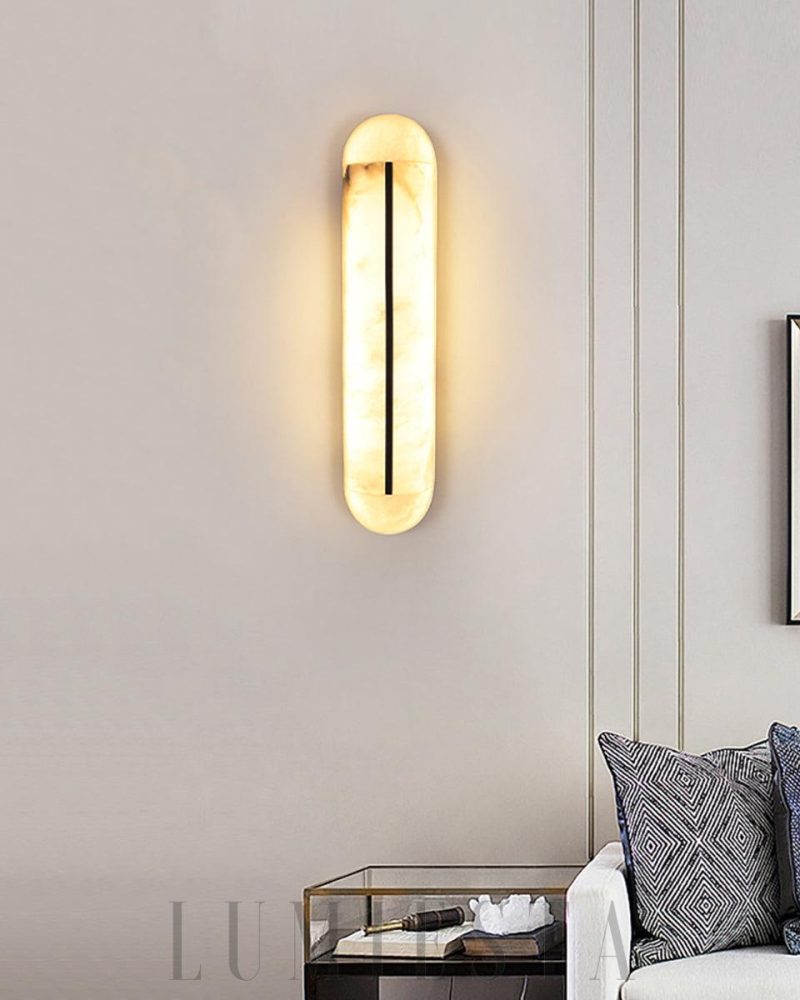 Lampa ścienna Alabaster Orbison w eleganckim stylu 10cm 46cm