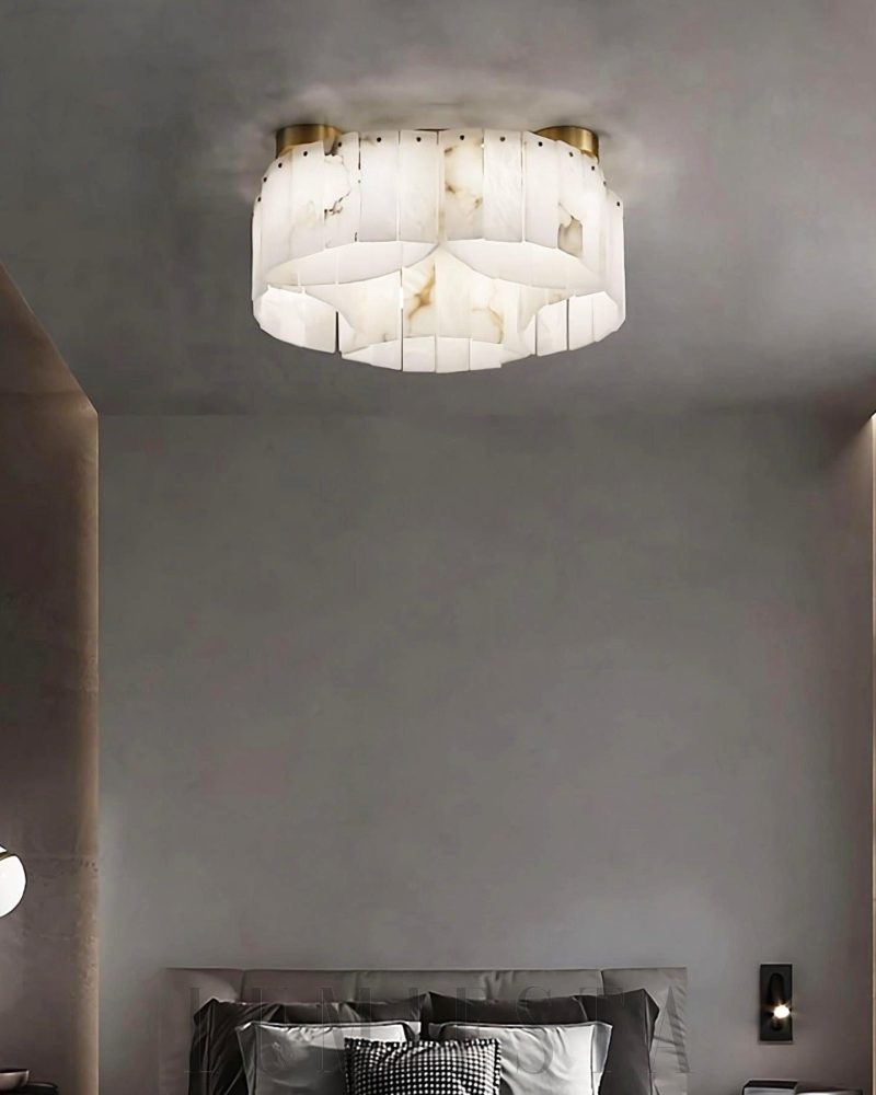 Lampa sufitowa Alabaster nowoczesna w kolorze złotym 55cm