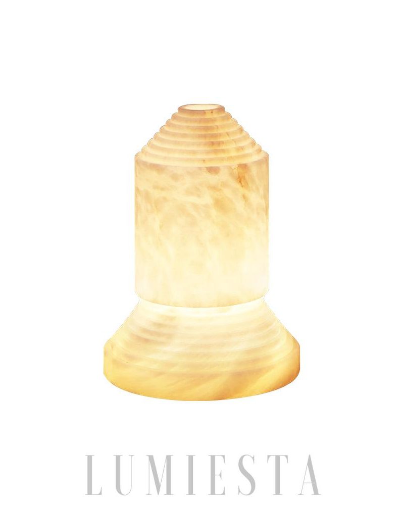 Lampa stołowa z alabastru Babel w nowoczesnym stylu 30cm