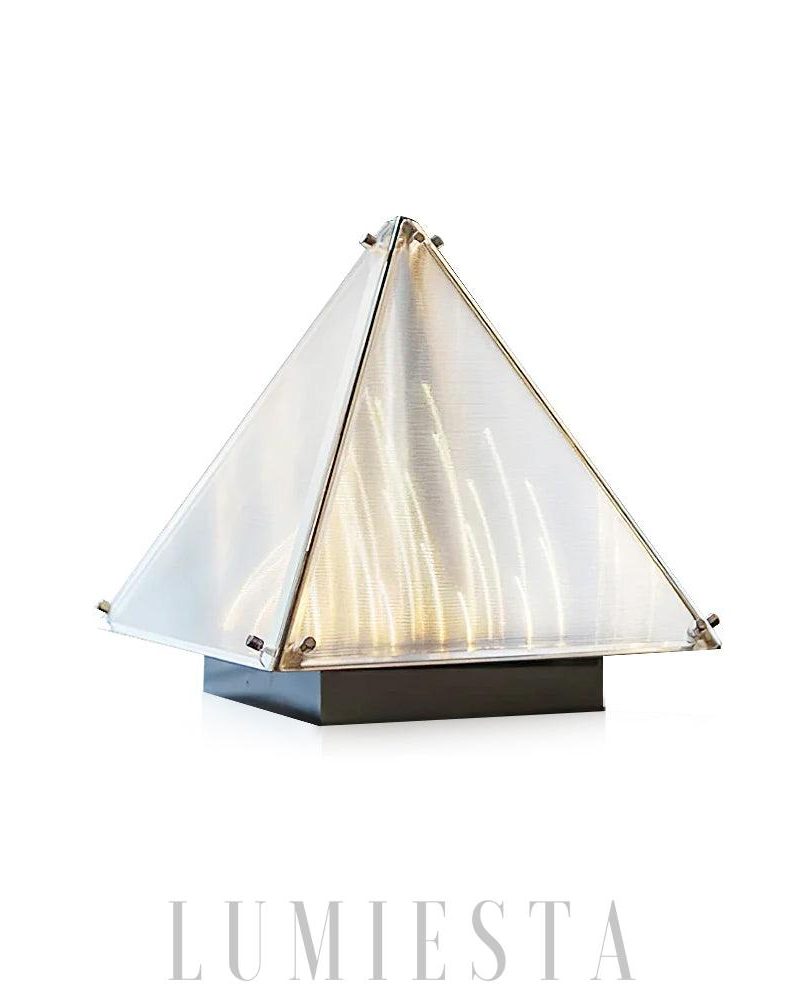Lampa stołowa Fragment z przeszkloną konstrukcją w chromie