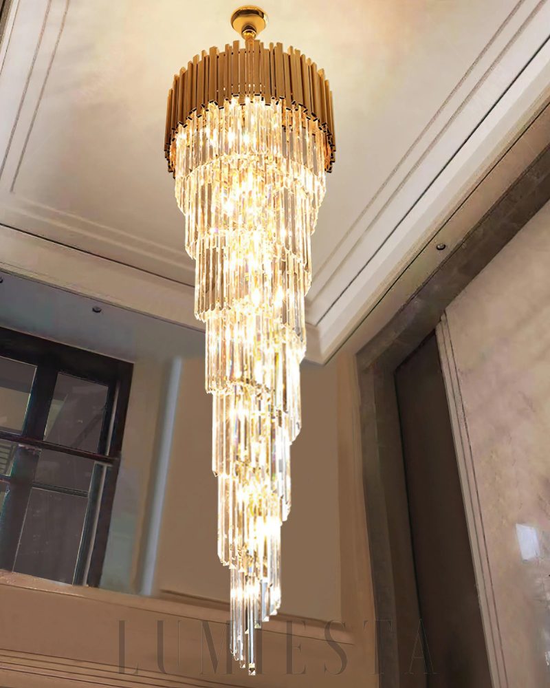 Lampa wisząca Bourbons Louis złota dwupoziomowa 61cm
