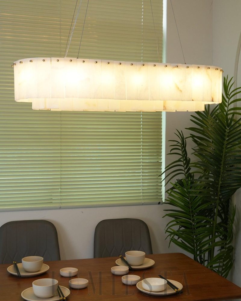 Lampa wisząca Rock Alabaster w złotym kolorze 45 60 80 100 120 cm