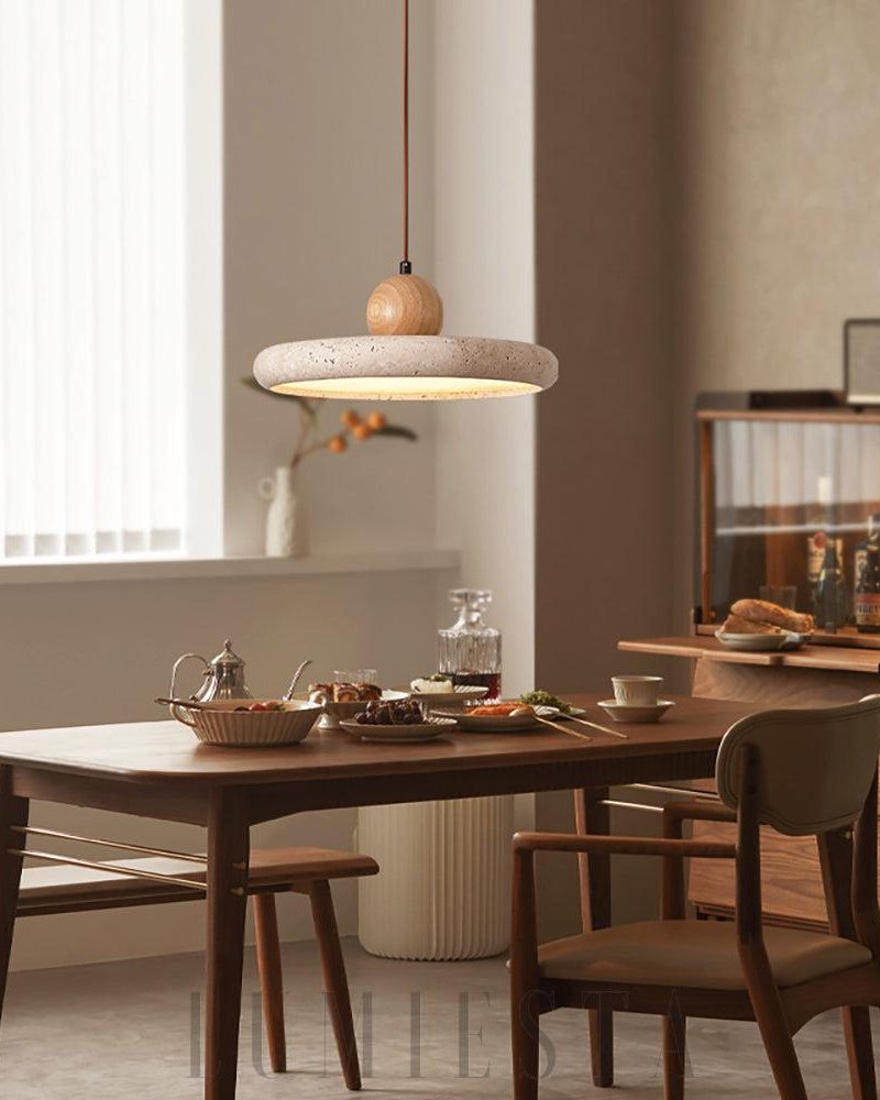 Lampa wisząca Siyane z travertynu w stylu nowoczesnym
