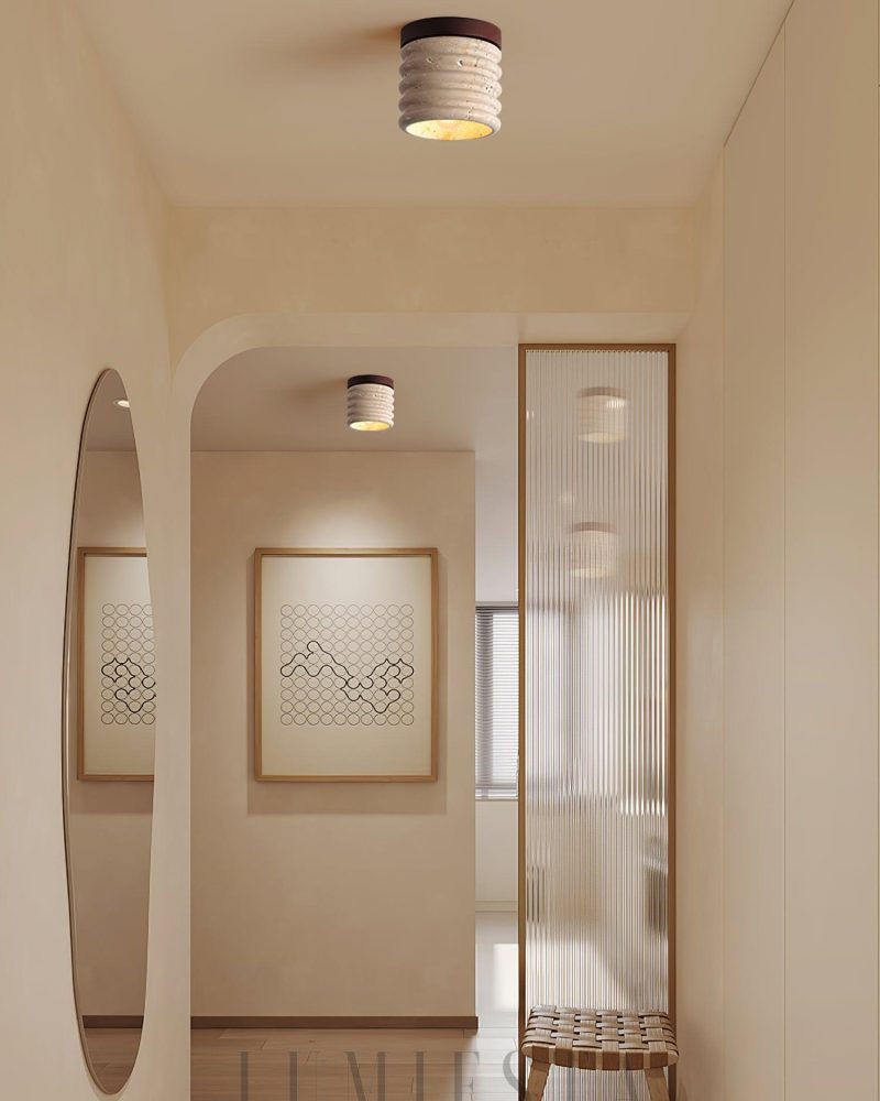 Lampka sufitowa Travertine Vaarnii w beżowym stylu 12cm