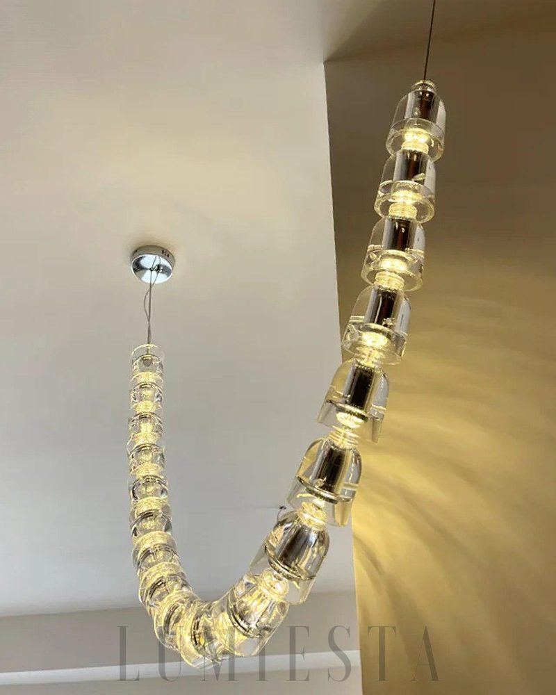 Lampa wisząca Gabriel G przezroczysta stal nierdzewna 120cm